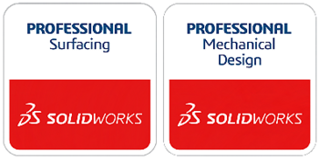Solidworks profesiional  surfacing and mechanical design accreditations